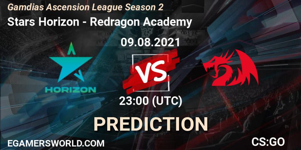 Pronóstico Stars Horizon - Redragon Academy. 09.08.2021 at 22:00, Counter-Strike (CS2), Gamdias Ascension League Season 2