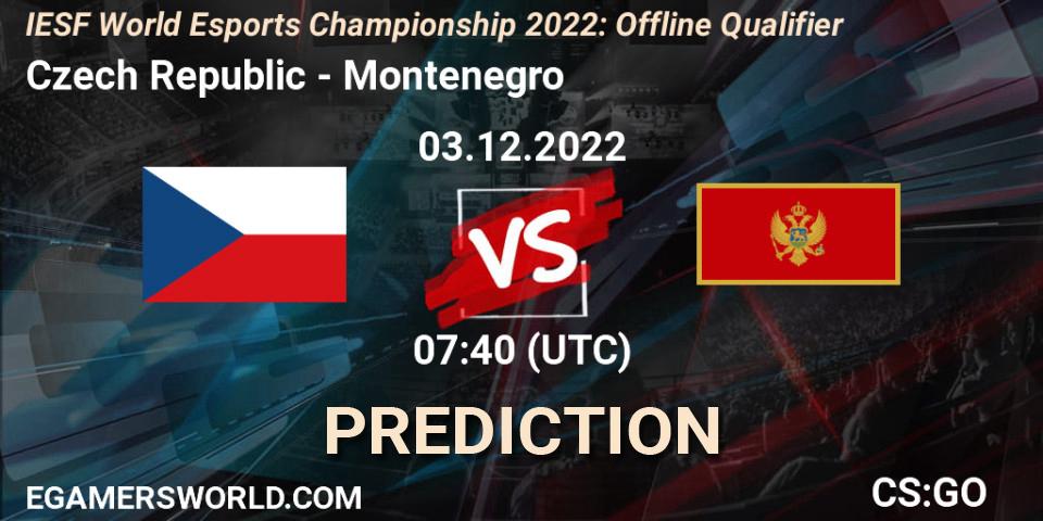 Pronóstico Czech Republic - Montenegro. 03.12.2022 at 10:15, Counter-Strike (CS2), IESF World Esports Championship 2022: Offline Qualifier