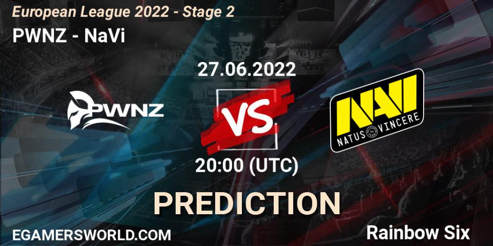 Pronóstico PWNZ - NaVi. 27.06.2022 at 17:00, Rainbow Six, European League 2022 - Stage 2