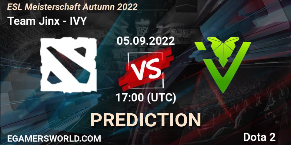 Pronóstico Team Jinx - IVY. 05.09.2022 at 17:01, Dota 2, ESL Meisterschaft Autumn 2022
