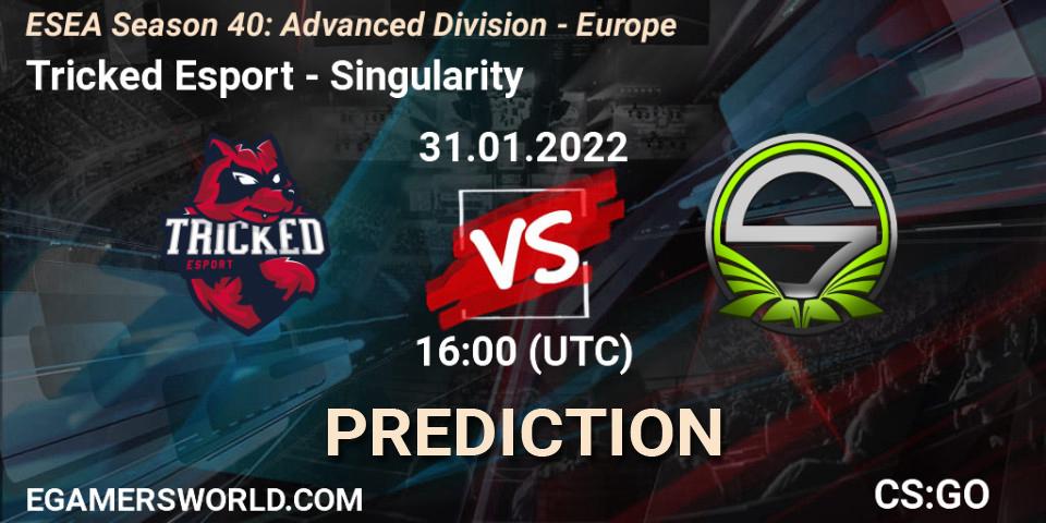 Pronóstico Tricked Esport - Singularity. 31.01.2022 at 16:00, Counter-Strike (CS2), ESEA Season 40: Advanced Division - Europe