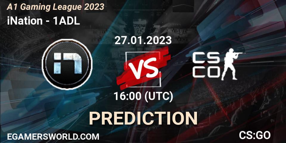 Pronóstico iNation - 1ADL. 27.01.2023 at 16:00, Counter-Strike (CS2), A1 Gaming League 2023