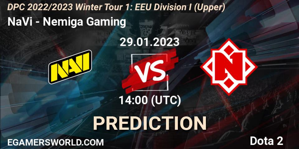 Pronóstico NaVi - Nemiga Gaming. 29.01.23, Dota 2, DPC 2022/2023 Winter Tour 1: EEU Division I (Upper)