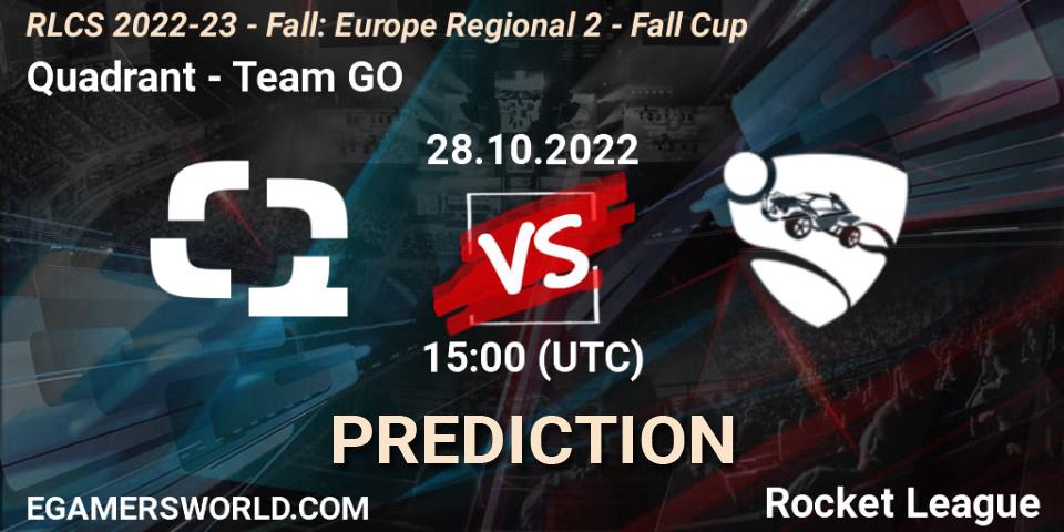 Pronóstico Quadrant - Team GO. 28.10.2022 at 15:00, Rocket League, RLCS 2022-23 - Fall: Europe Regional 2 - Fall Cup