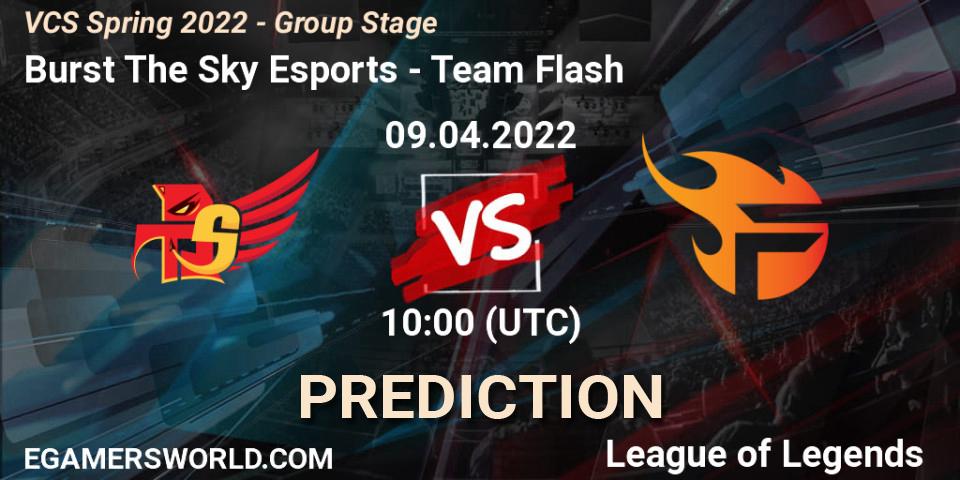Pronóstico Burst The Sky Esports - Team Flash. 08.04.2022 at 10:10, LoL, VCS Spring 2022 - Group Stage 