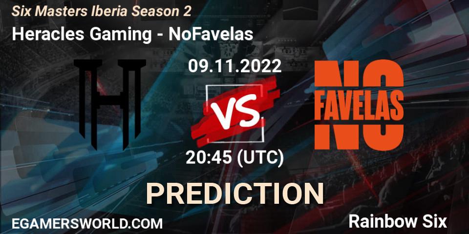 Pronóstico Heracles Gaming - NoFavelas. 09.11.2022 at 20:45, Rainbow Six, Six Masters Iberia Season 2