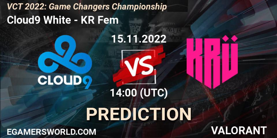 Pronóstico Cloud9 White - KRÜ Fem. 15.11.2022 at 14:05, VALORANT, VCT 2022: Game Changers Championship