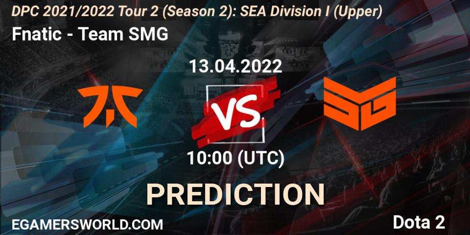 Pronóstico Fnatic - Team SMG. 13.04.22, Dota 2, DPC 2021/2022 Tour 2 (Season 2): SEA Division I (Upper)