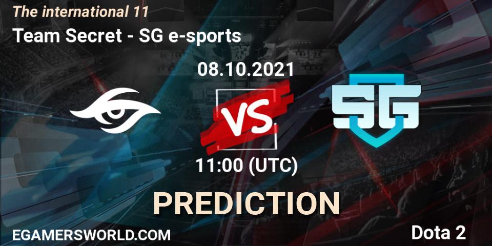 Pronóstico Team Secret - SG e-sports. 08.10.2021 at 12:23, Dota 2, The Internationa 2021