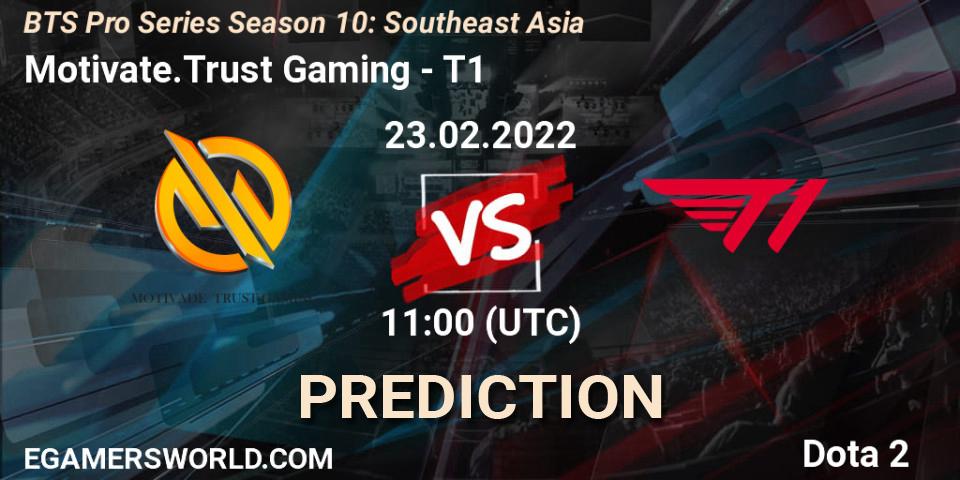 Pronóstico Motivate.Trust Gaming - T1. 23.02.2022 at 11:17, Dota 2, BTS Pro Series Season 10: Southeast Asia
