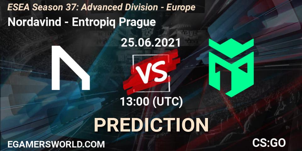 Pronóstico Nordavind - Entropiq Prague. 25.06.21, CS2 (CS:GO), ESEA Season 37: Advanced Division - Europe