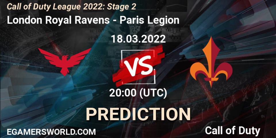 Pronóstico London Royal Ravens - Paris Legion. 18.03.2022 at 20:00, Call of Duty, Call of Duty League 2022: Stage 2