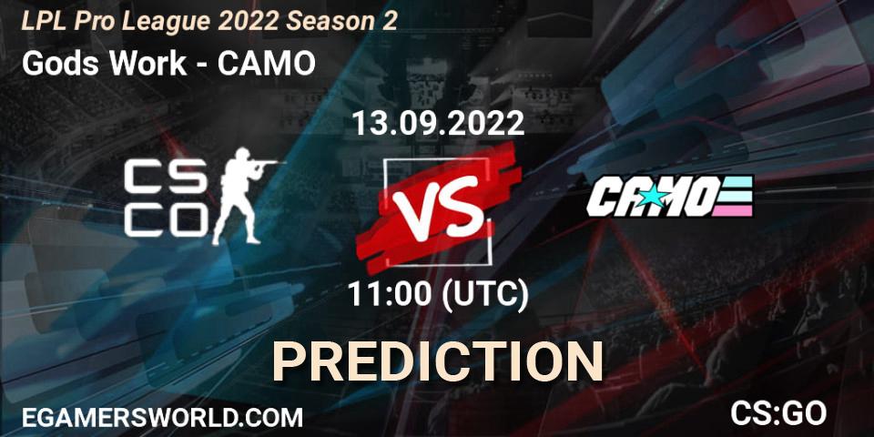 Pronóstico Gods Work - CAMO. 20.09.2022 at 10:30, Counter-Strike (CS2), LPL Pro League 2022 Season 2