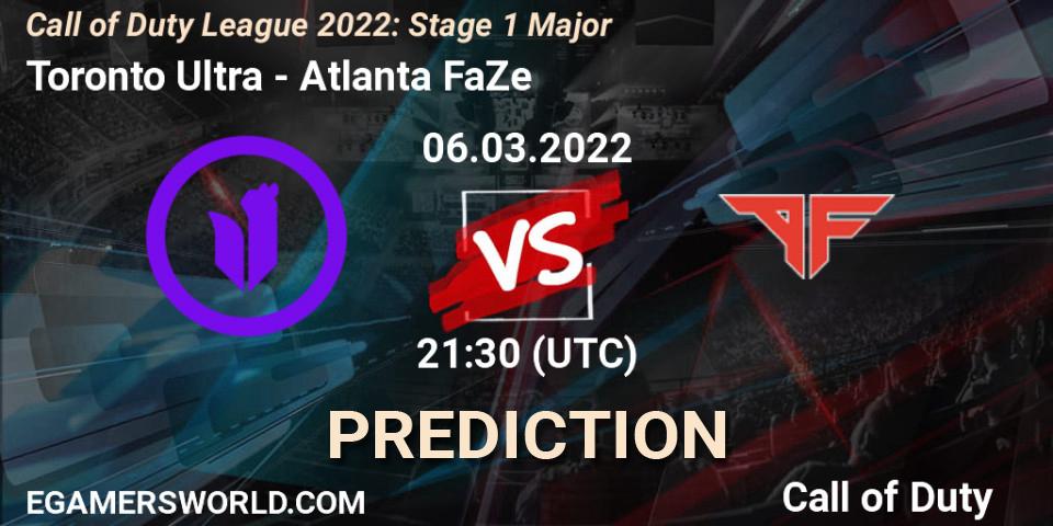 Pronóstico Toronto Ultra - Atlanta FaZe. 06.03.2022 at 21:30, Call of Duty, Call of Duty League 2022: Stage 1 Major