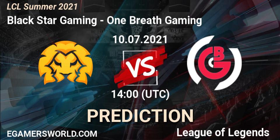 Pronóstico Black Star Gaming - One Breath Gaming. 10.07.2021 at 14:00, LoL, LCL Summer 2021