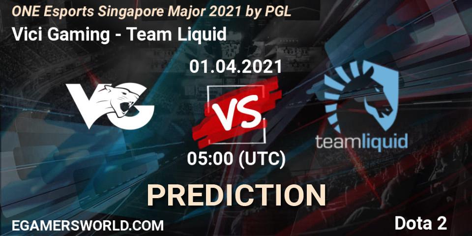 Pronóstico Vici Gaming - Team Liquid. 01.04.21, Dota 2, ONE Esports Singapore Major 2021