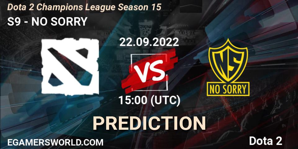 Pronóstico S9 - NO SORRY. 22.09.2022 at 15:13, Dota 2, Dota 2 Champions League Season 15
