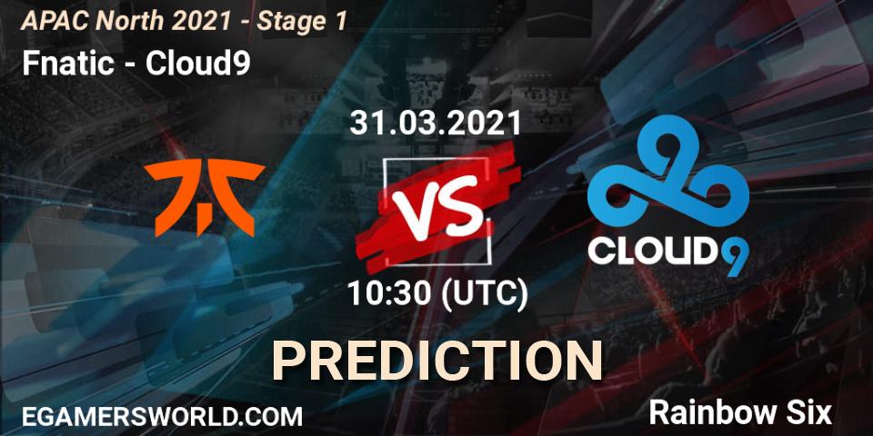 Pronóstico Fnatic - Cloud9. 31.03.2021 at 15:00, Rainbow Six, APAC North 2021 - Stage 1