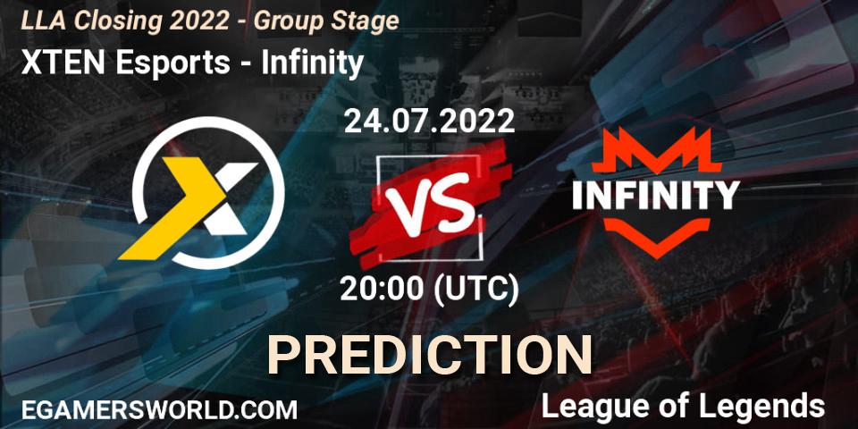 Pronóstico XTEN Esports - Infinity. 24.07.22, LoL, LLA Closing 2022 - Group Stage