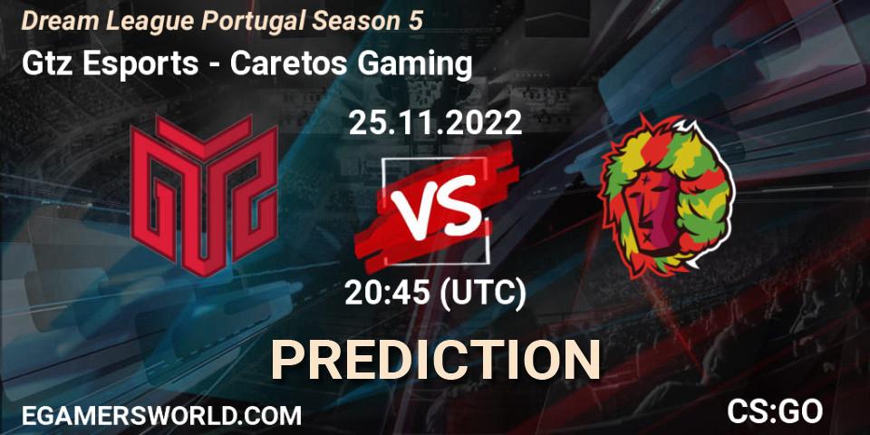 Pronóstico GTZ Bulls Esports - Caretos Gaming. 25.11.22, CS2 (CS:GO), Dream League Portugal Season 5
