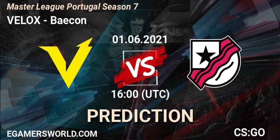Pronóstico VELOX - Baecon. 01.06.21, CS2 (CS:GO), Master League Portugal Season 7