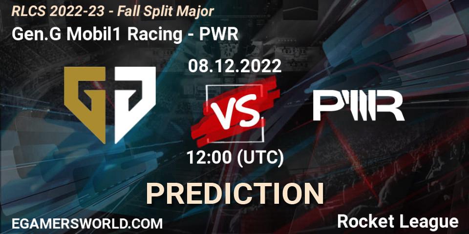 Pronóstico Gen.G Mobil1 Racing - PWR. 08.12.2022 at 12:00, Rocket League, RLCS 2022-23 - Fall Split Major