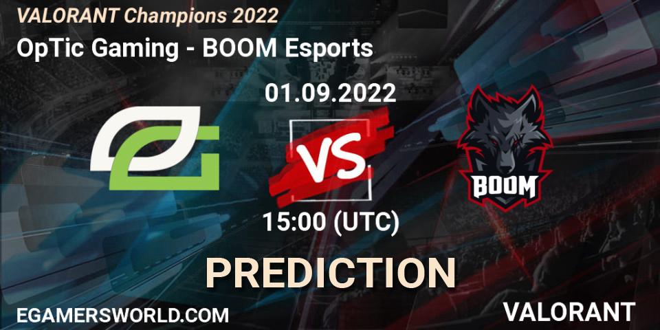 Pronóstico OpTic Gaming - BOOM Esports. 01.09.2022 at 15:00, VALORANT, VALORANT Champions 2022