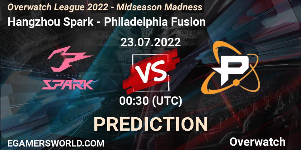 Pronóstico Hangzhou Spark - Philadelphia Fusion. 23.07.2022 at 00:30, Overwatch, Overwatch League 2022 - Midseason Madness
