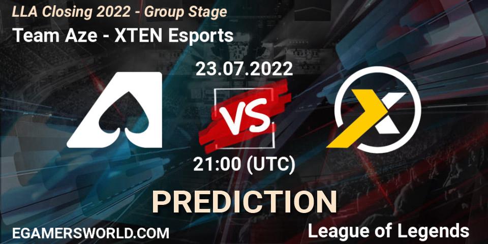 Pronóstico Team Aze - XTEN Esports. 23.07.22, LoL, LLA Closing 2022 - Group Stage