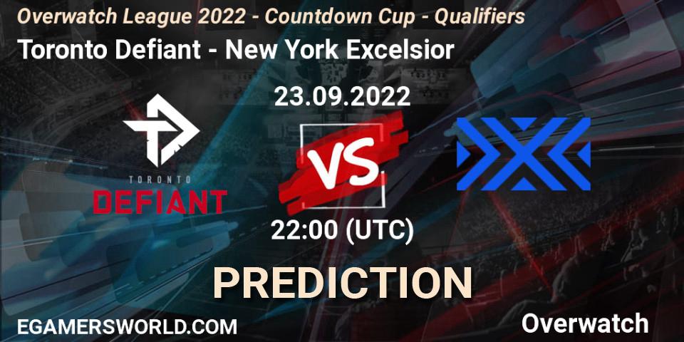 Pronóstico Toronto Defiant - New York Excelsior. 23.09.2022 at 22:00, Overwatch, Overwatch League 2022 - Countdown Cup - Qualifiers