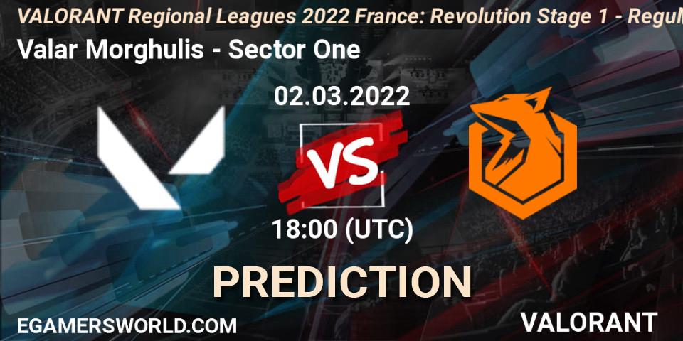 Pronóstico Valar Morghulis - Sector One. 02.03.2022 at 18:00, VALORANT, VALORANT Regional Leagues 2022 France: Revolution Stage 1 - Regular Season
