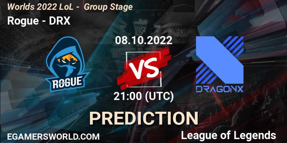 Pronóstico Rogue - DRX. 08.10.2022 at 21:00, LoL, Worlds 2022 LoL - Group Stage