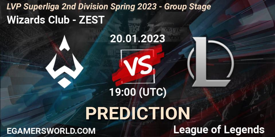 Pronóstico Wizards Club - ZEST. 20.01.2023 at 19:00, LoL, LVP Superliga 2nd Division Spring 2023 - Group Stage