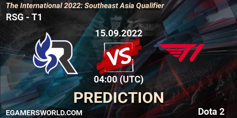 Pronóstico RSG - T1. 15.09.2022 at 04:04, Dota 2, The International 2022: Southeast Asia Qualifier