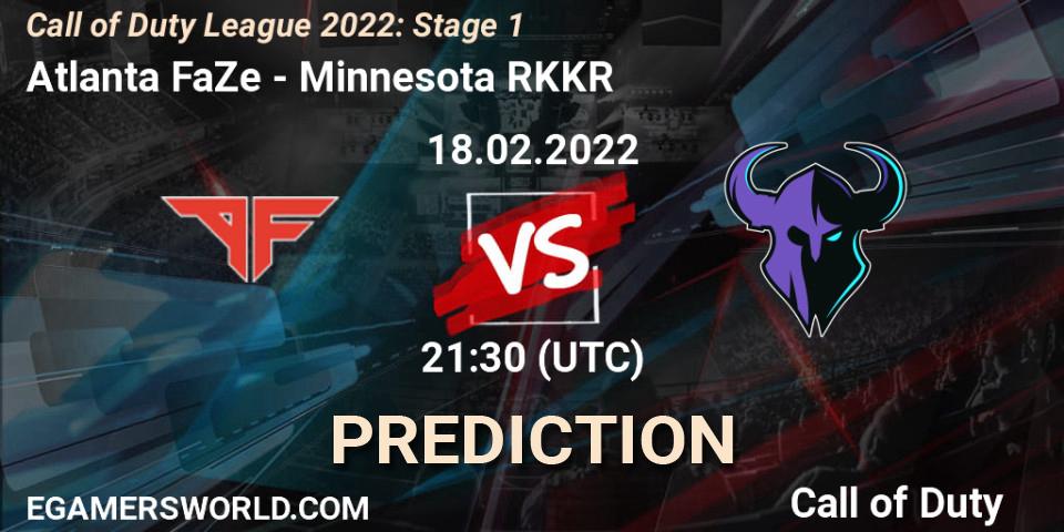 Pronóstico Atlanta FaZe - Minnesota RØKKR. 18.02.2022 at 21:30, Call of Duty, Call of Duty League 2022: Stage 1