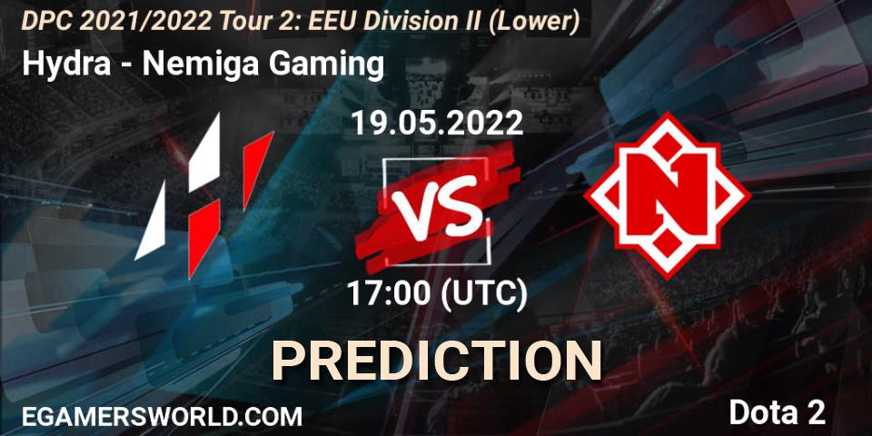 Pronóstico Hydra - Nemiga Gaming. 19.05.2022 at 17:36, Dota 2, DPC 2021/2022 Tour 2: EEU Division II (Lower)