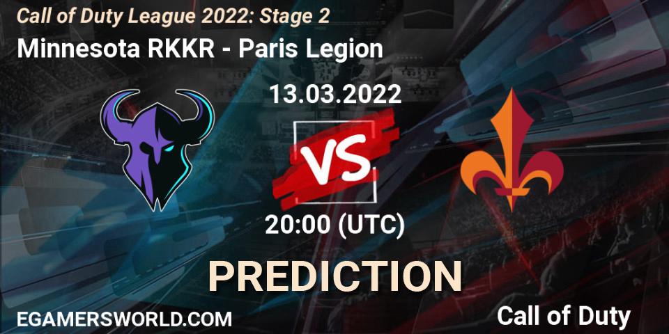 Pronóstico Minnesota RØKKR - Paris Legion. 13.03.2022 at 20:00, Call of Duty, Call of Duty League 2022: Stage 2