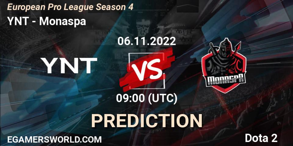 Pronóstico YNT - Monaspa. 08.11.2022 at 10:03, Dota 2, European Pro League Season 4