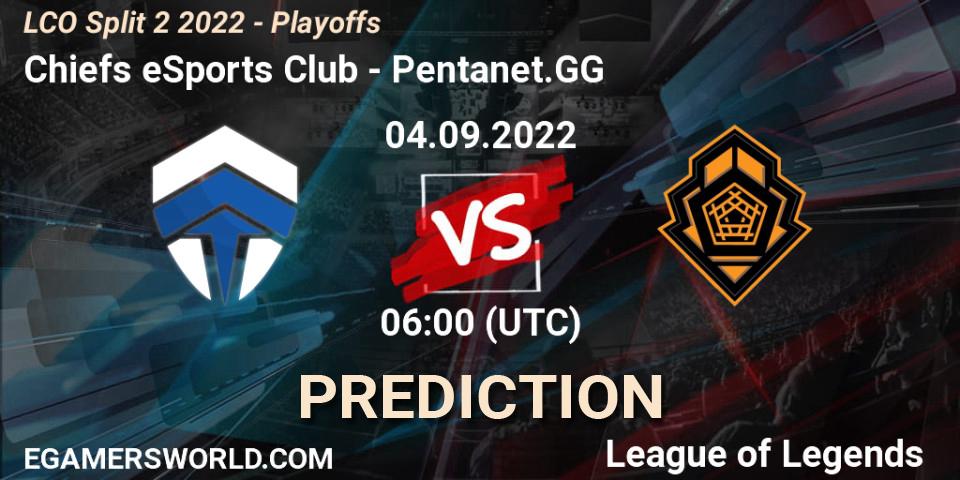 Pronóstico Chiefs eSports Club - Pentanet.GG. 04.09.2022 at 06:00, LoL, LCO Split 2 2022 - Playoffs
