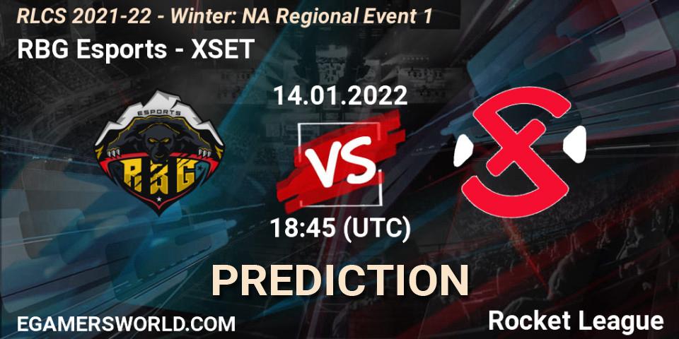 Pronóstico RBG Esports - XSET. 14.01.22, Rocket League, RLCS 2021-22 - Winter: NA Regional Event 1