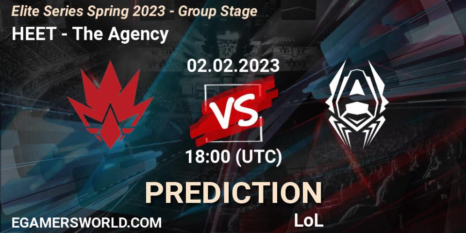 Pronóstico HEET - The Agency. 02.02.2023 at 18:00, LoL, Elite Series Spring 2023 - Group Stage