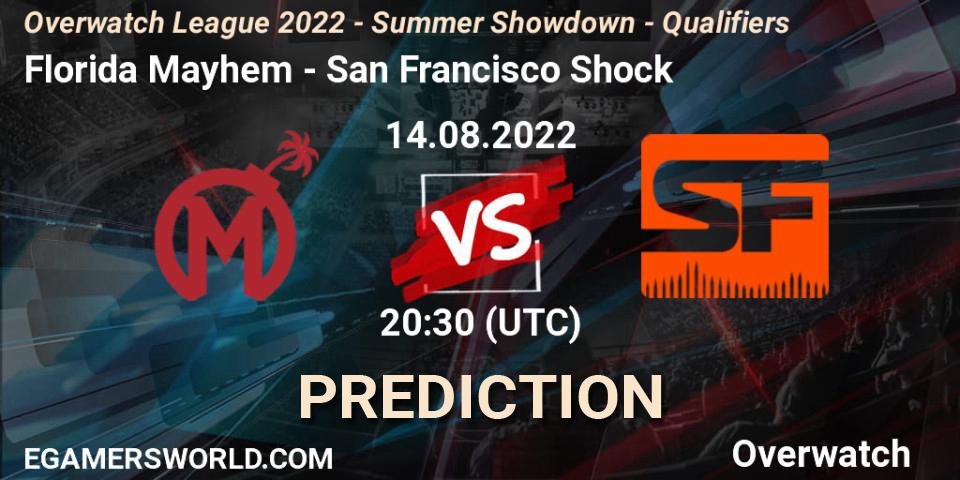 Pronóstico Florida Mayhem - San Francisco Shock. 14.08.2022 at 20:15, Overwatch, Overwatch League 2022 - Summer Showdown - Qualifiers