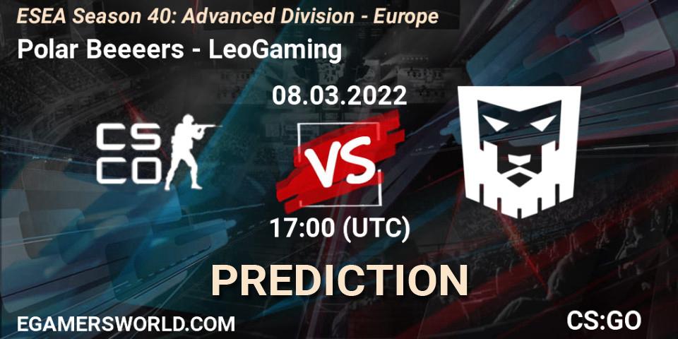 Pronóstico Polar Beeeers - LeoGaming. 08.03.2022 at 17:00, Counter-Strike (CS2), ESEA Season 40: Advanced Division - Europe