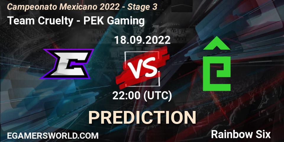 Pronóstico Team Cruelty - PÊEK Gaming. 18.09.2022 at 22:00, Rainbow Six, Campeonato Mexicano 2022 - Stage 3