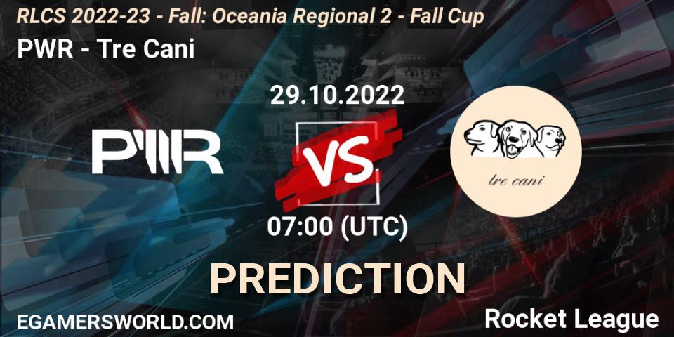 Pronóstico PWR - Tre Cani. 29.10.2022 at 07:00, Rocket League, RLCS 2022-23 - Fall: Oceania Regional 2 - Fall Cup