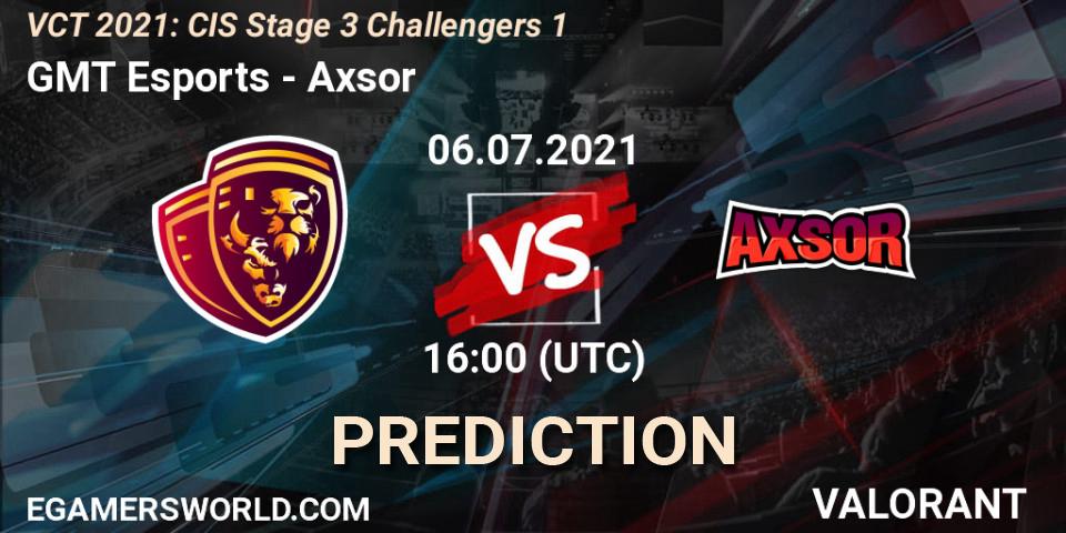 Pronóstico GMT Esports - Axsor. 06.07.2021 at 16:00, VALORANT, VCT 2021: CIS Stage 3 Challengers 1