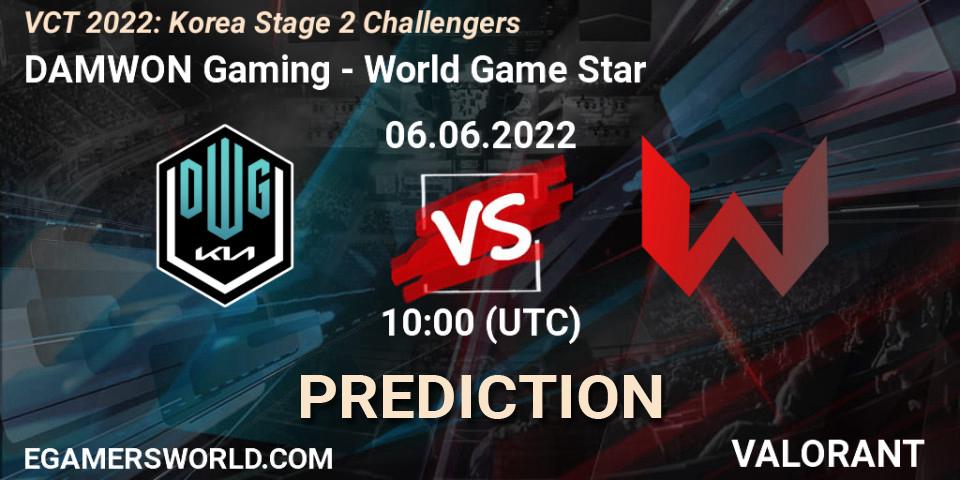 Pronóstico DAMWON Gaming - World Game Star. 06.06.22, VALORANT, VCT 2022: Korea Stage 2 Challengers