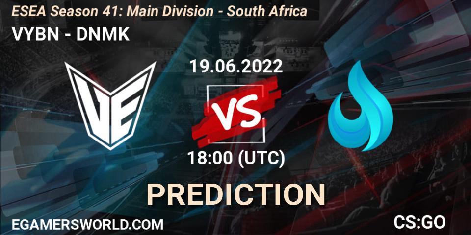 Pronóstico VYBN - DNMK. 19.06.22, CS2 (CS:GO), ESEA Season 41: Main Division - South Africa
