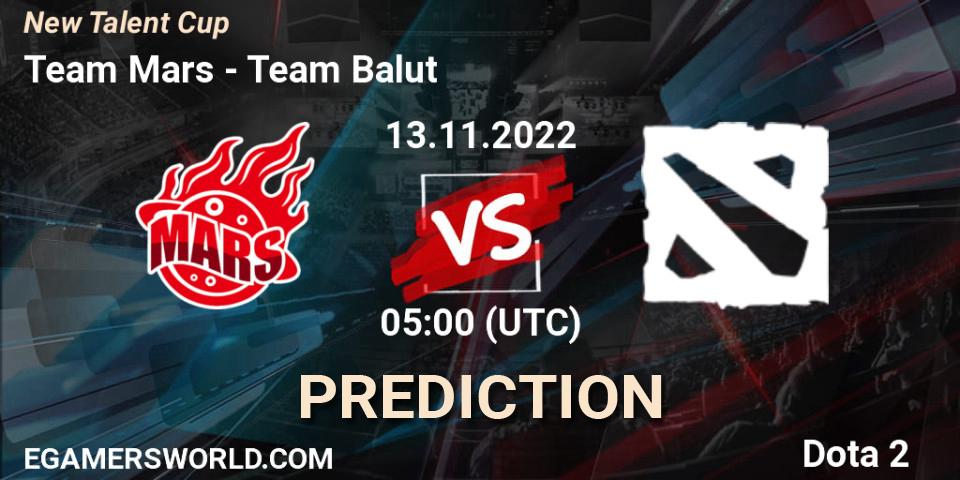 Pronóstico Team Mars - Team Balut. 13.11.2022 at 05:03, Dota 2, New Talent Cup