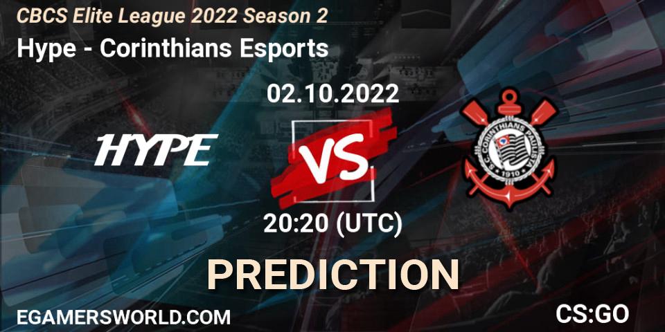 Pronóstico Hype - Corinthians Esports. 02.10.2022 at 20:20, Counter-Strike (CS2), CBCS Elite League 2022 Season 2